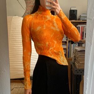 Issey Miyake Fete Chiffon Twist Top Lava Fire